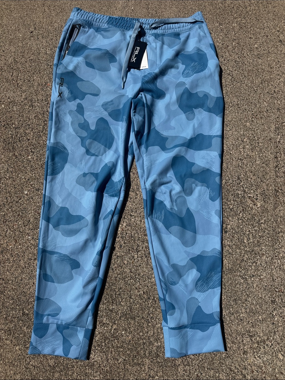 NEW💙RLX Ralph Lauren Golf Warp Tech Jersey Knit Camo Joggers Blue Multi $198